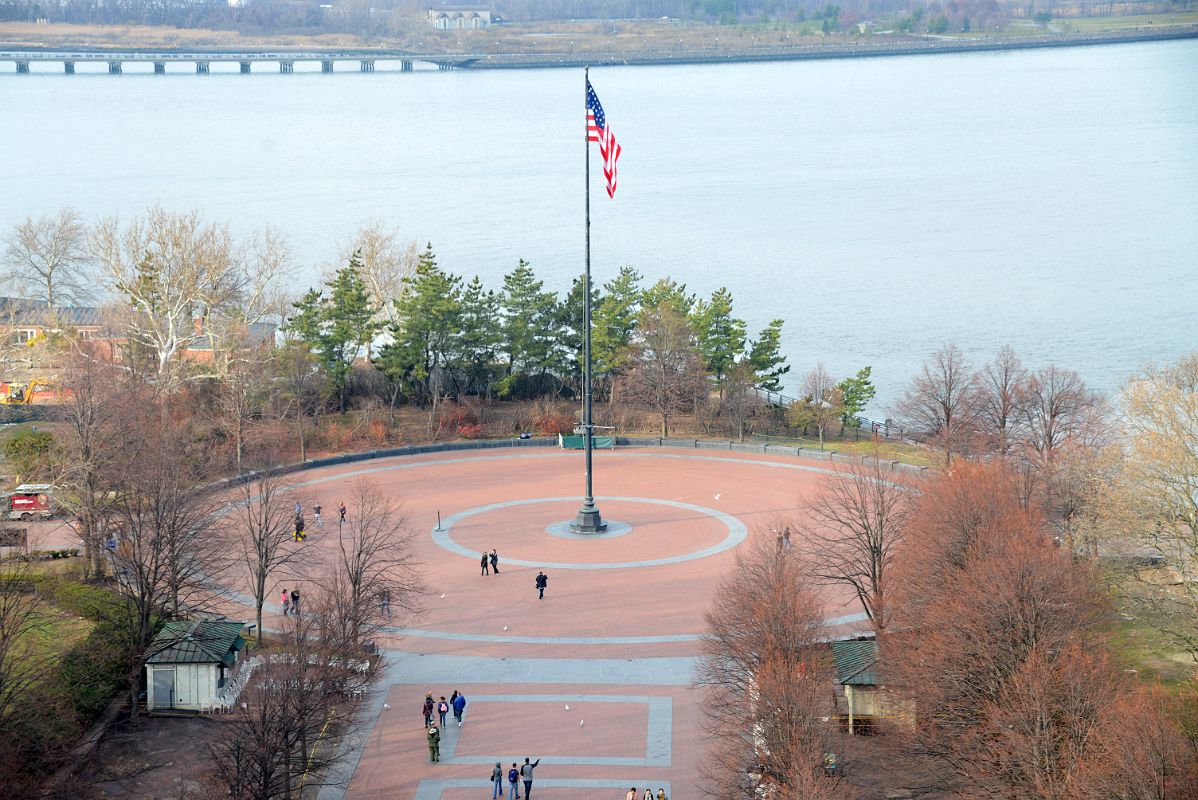 06-01 Large American Flag On Liberty Island From The Statue Of Liberty Pedestal